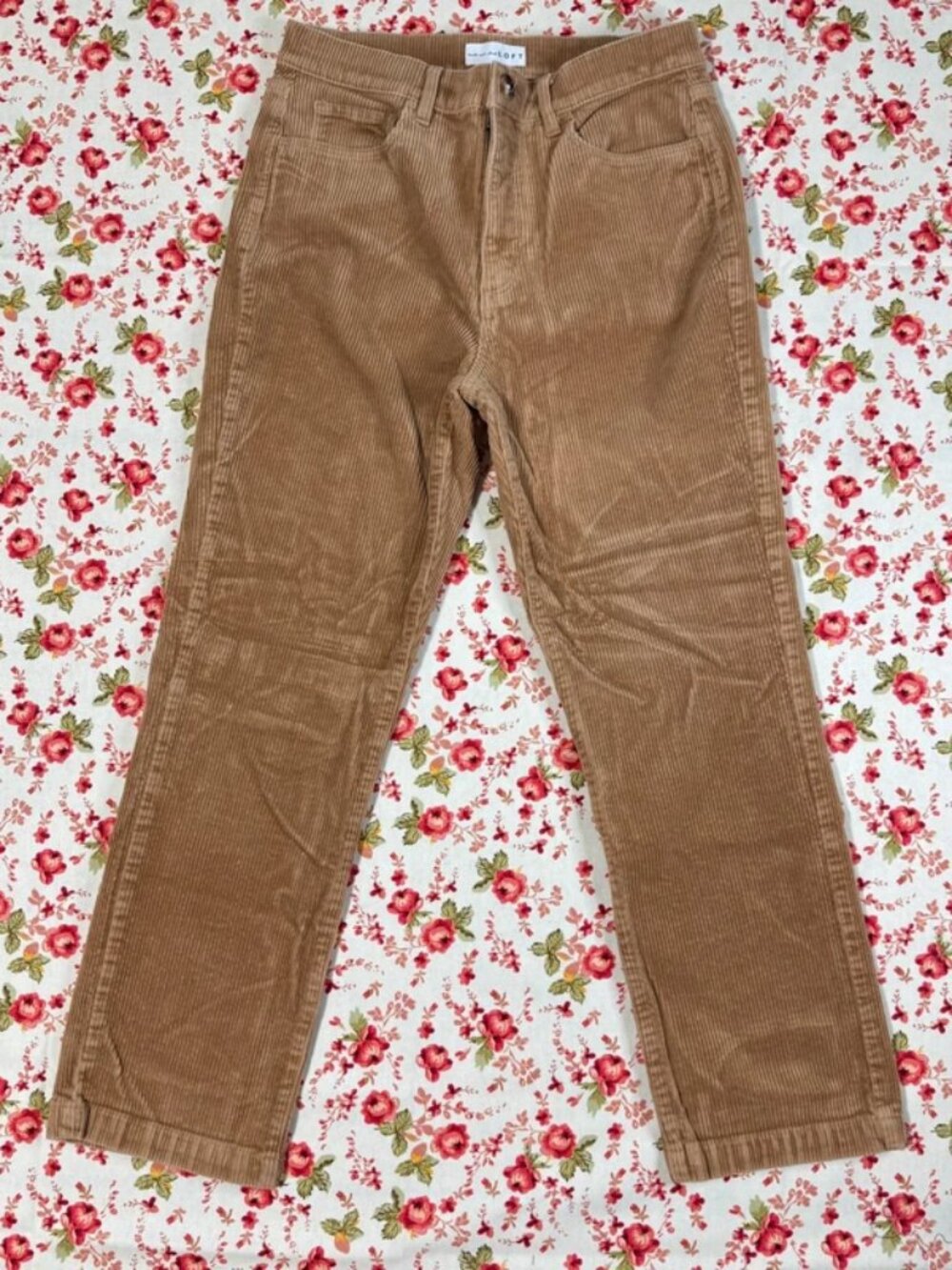 LOFT Brown Corduroy Straight Leg Pants Size 8/29
